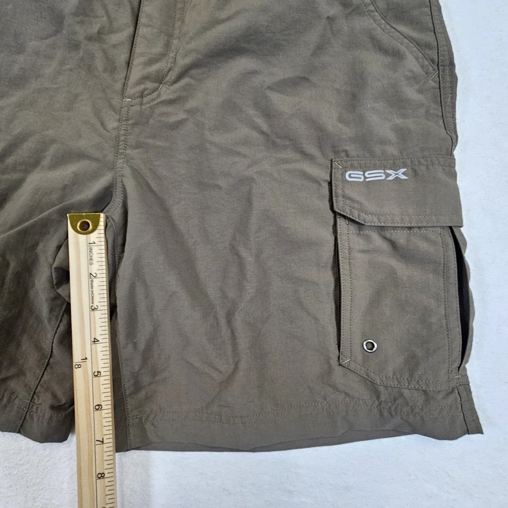 Guide Series Extreme GSX mens olive green cargo shorts size 34 nylon solid flat